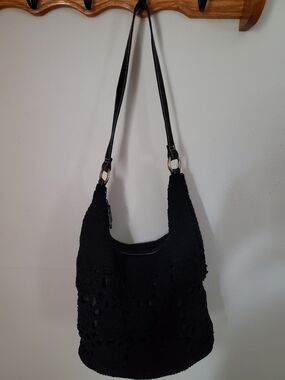 Black Crochet Shoulder Bag